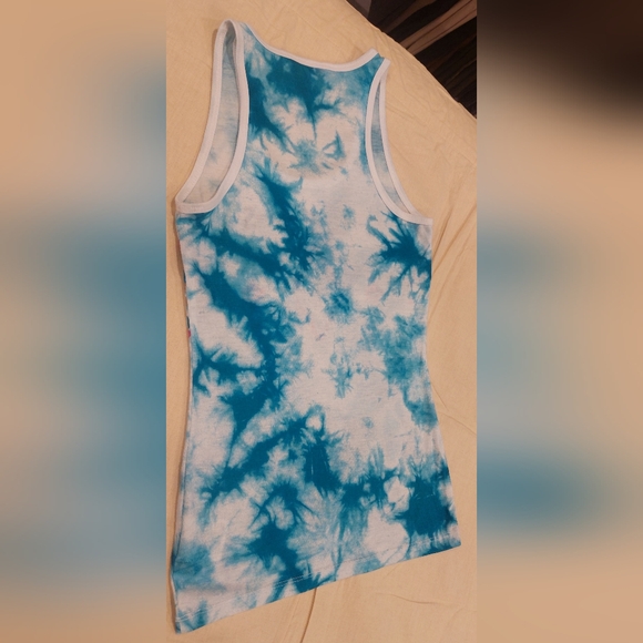 Guess Blue and White Tie-Dye Tank Top - Picture 4 of 4